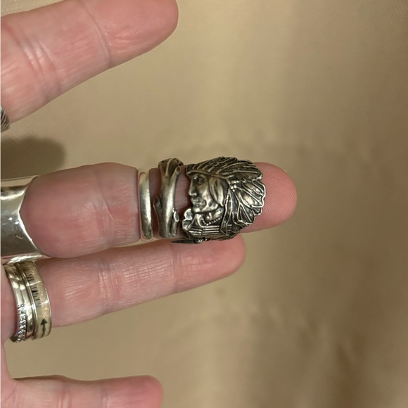 Native American adjustable ring in sterling silver - Picture 5 of 5